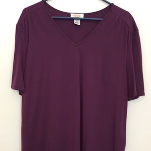Purple Short Sleeve Blouse